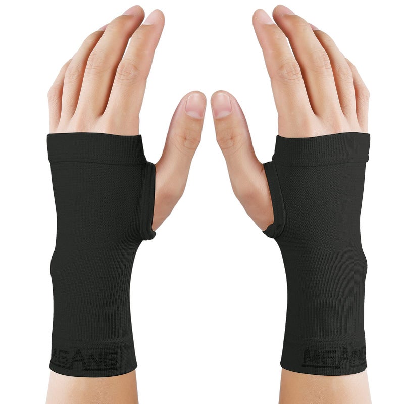 MGANG Wrist Support Sleeves 1 Pair Wrist Compression Gloves for Unisex 2030 mmHg Wrist Brace Support for Carpal Tunnel RSI Tendonitis Sprains HandInstability Pain Relief Black L